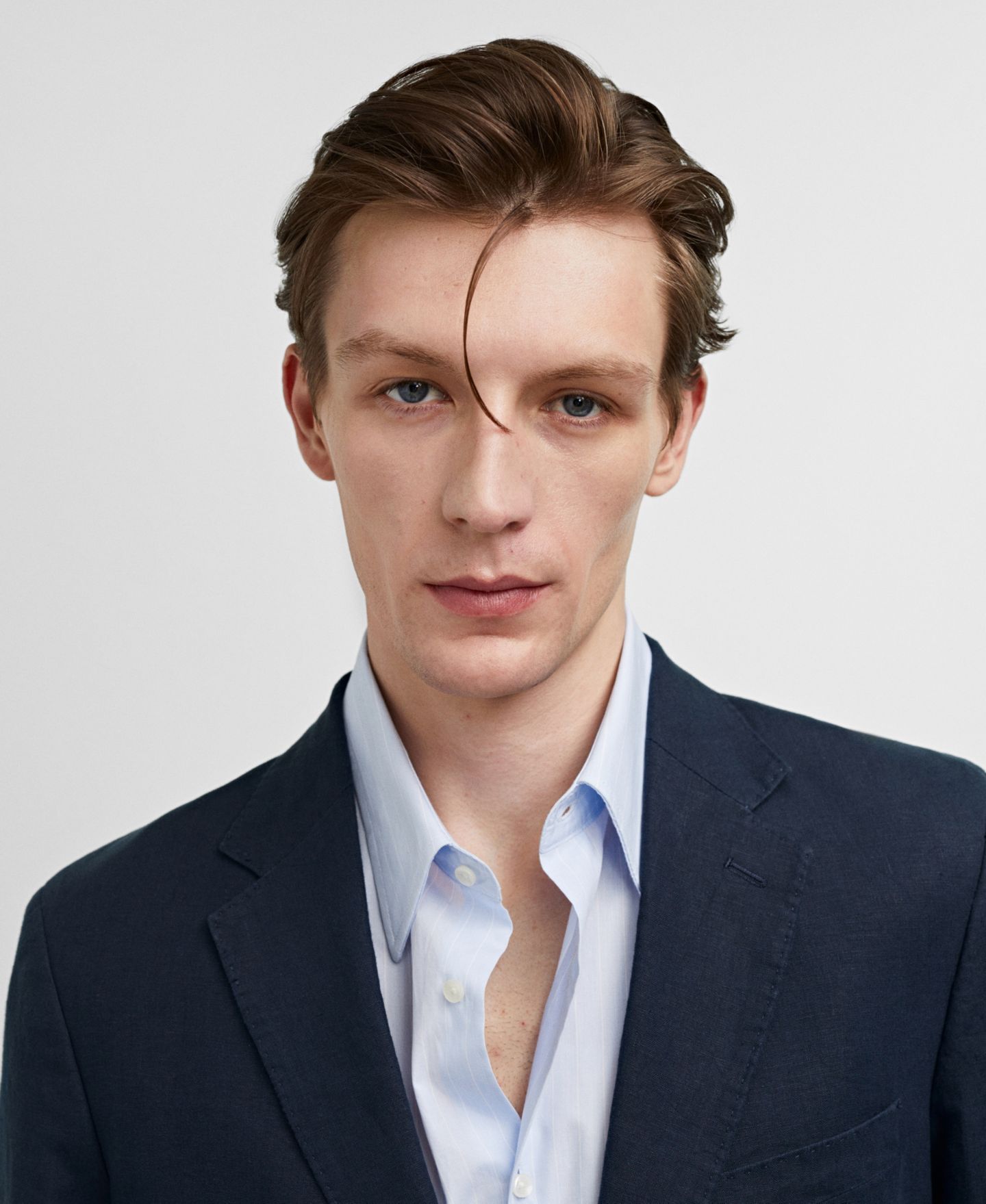Мужской пиджак MANGO 100% Linen Slim-Fit Suit Blazer, цвет: Тёмный тёмно-синий — фото 5