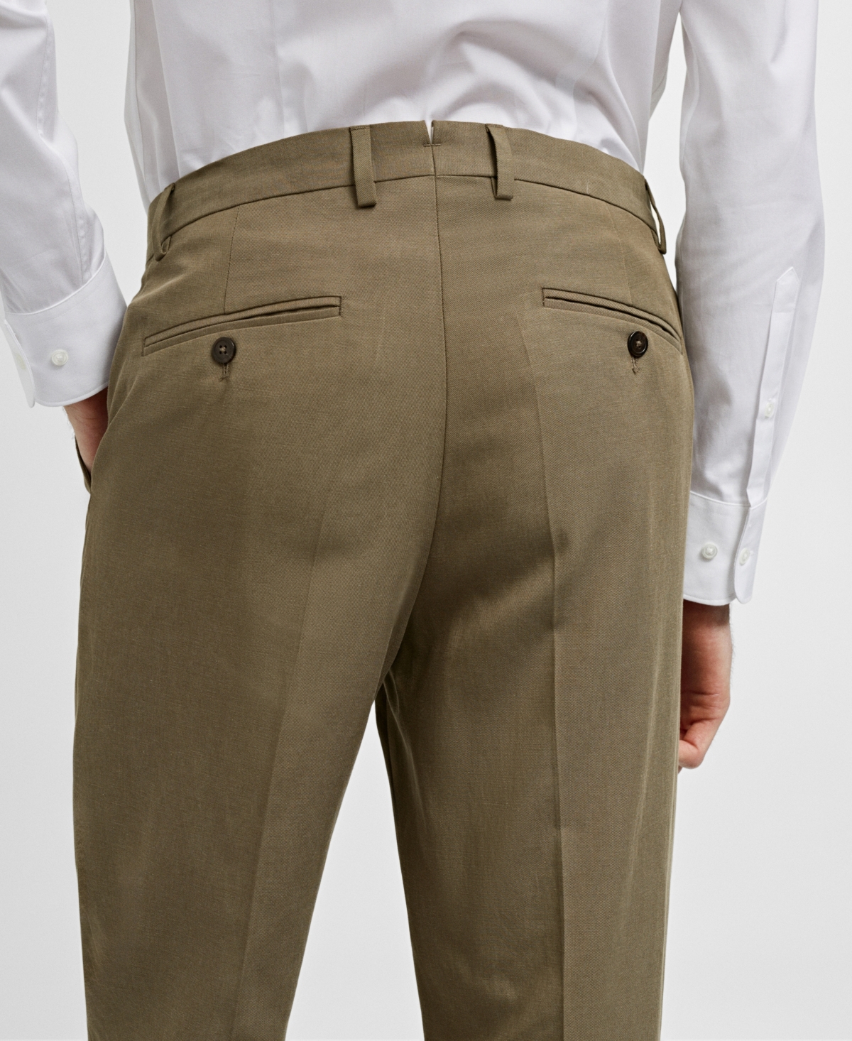 Shop Mango Men's Slim-fit Pleated Dress Pants In Khaki