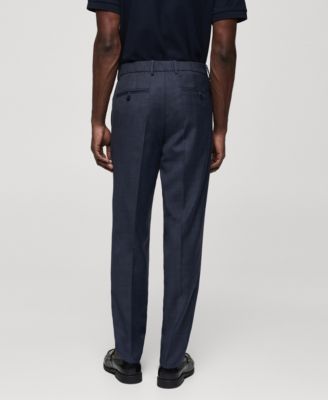 Men's Pleat Detail Wool Pants