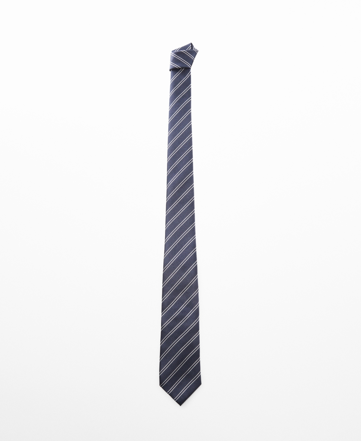 Shop Mango Men's Stain-resistant Striped Tie In Navy