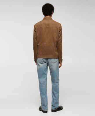 Men's Suede-Effect Zipper Jacket