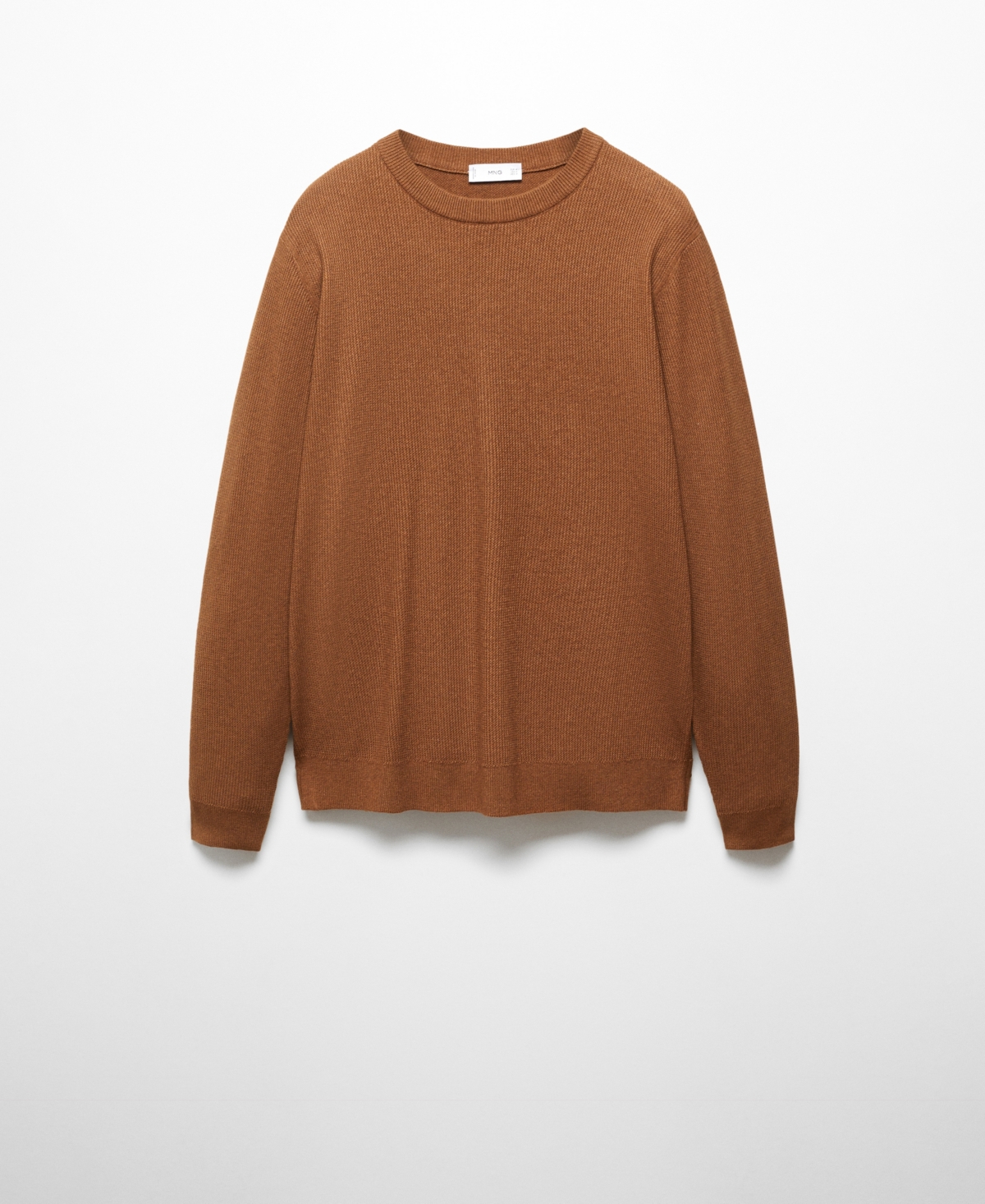 Shop Mango Men's Structured Cotton Sweater In Copper