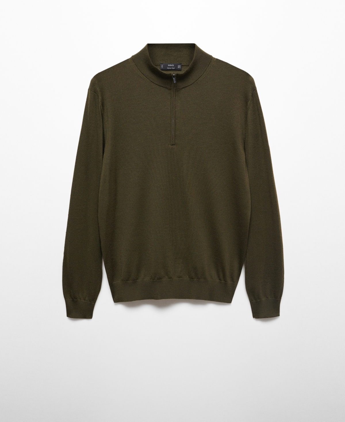 Shop Mango Men's 100% Merino Wool Zipper Collar Sweater In Dark Heather Gray