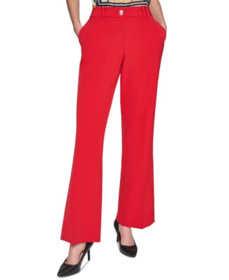 KARL LAGERFELD PARIS - Women's Mid-Rise Wide-Leg Pants