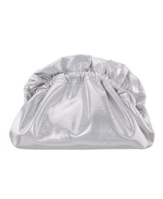 Metallic Gathered Crossbody Pouch Bag