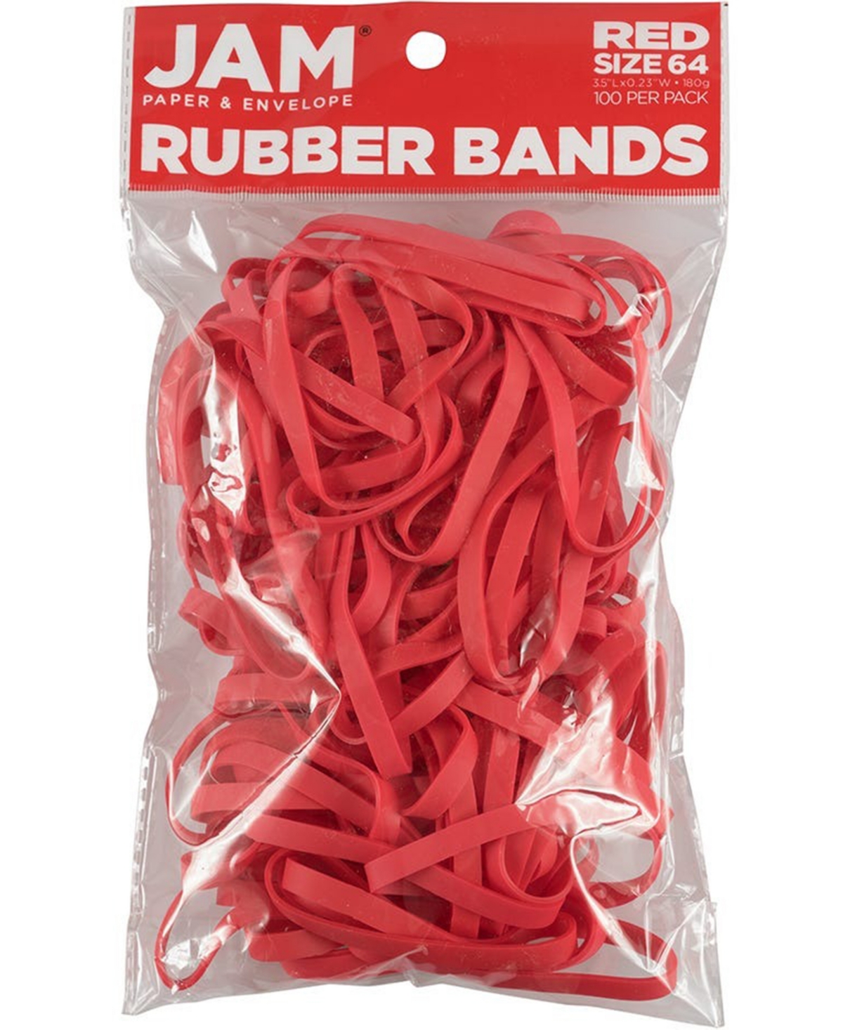 Durable Rubber Bands - Size 64 - Multi-Purpose Rubber bands - 100 Per Pack - Red