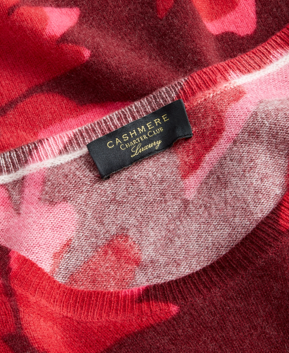 Charter Club Plus Size 100% Cashmere Floral Sweater, Created for Macy's