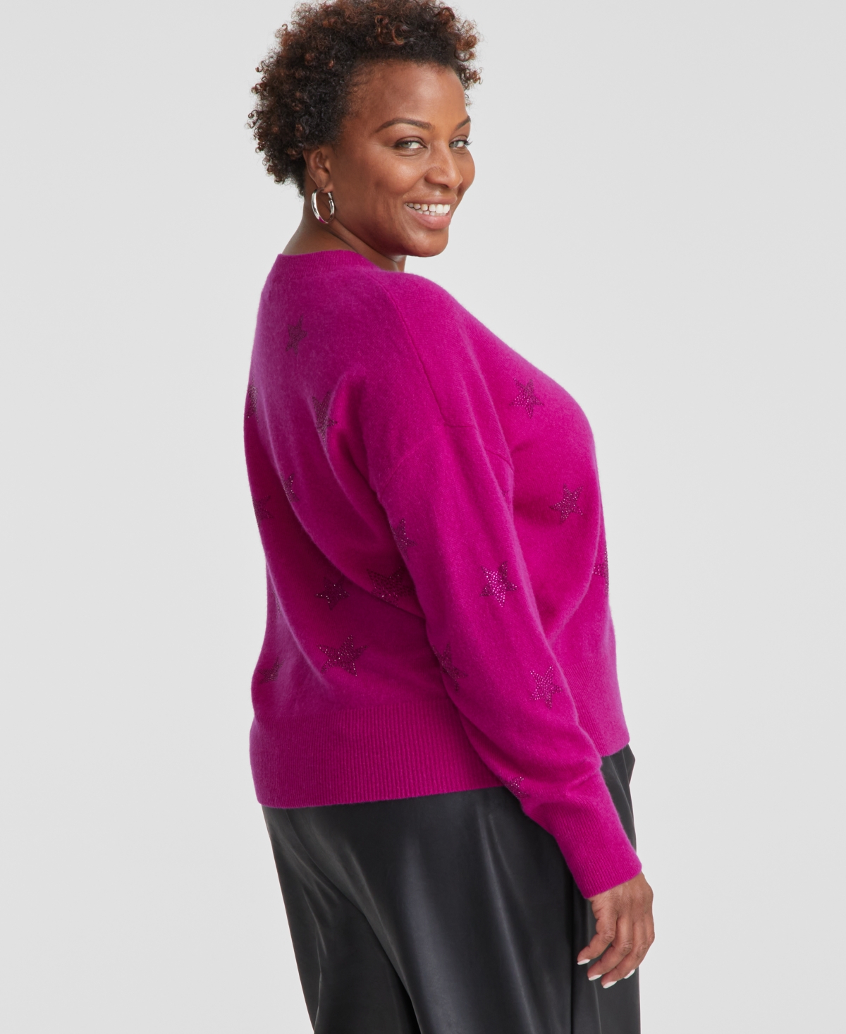 Charter Club Plus Size 100% Cashmere Star Sweater, Created for Macy's