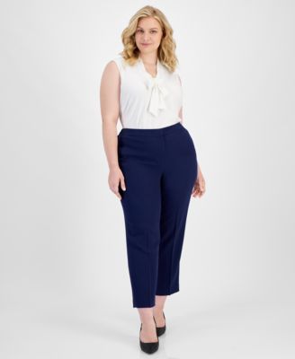 Kasper - Plus Size Straight-Leg Pants