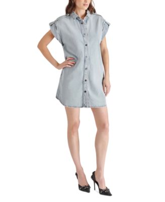 Steve Madden - Women's Ilara Denim Cap-Sleeve Shirtdress