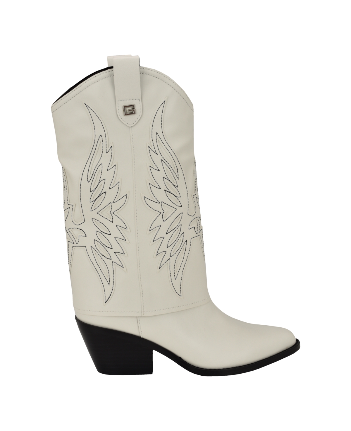 Guess Women's Raegan Fold Over Silhouette Block Heel Western Boots