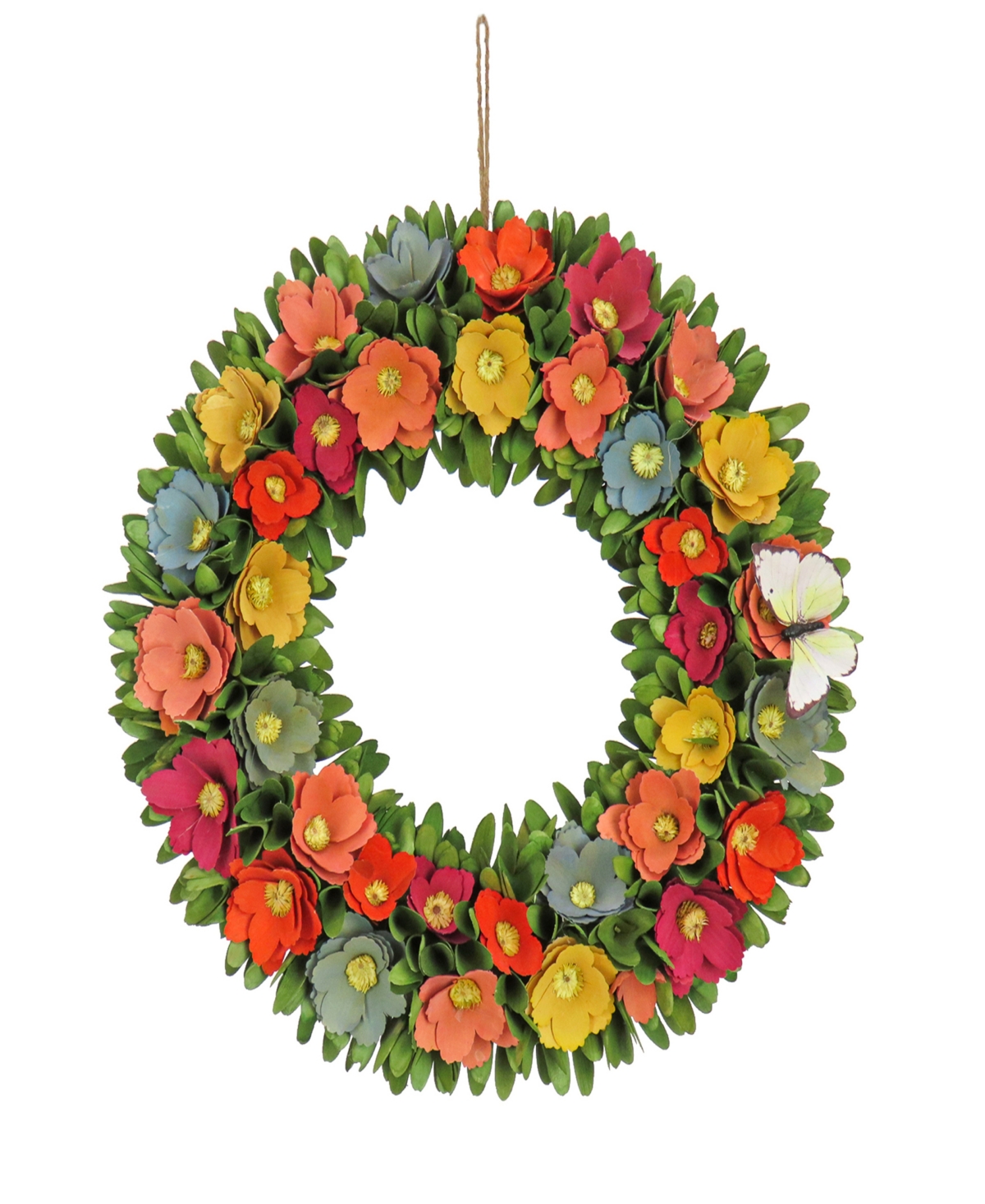 20 Spring Floral Wreath with Butterfly - Multi