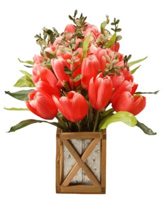 20 Planter with Pink Tulips