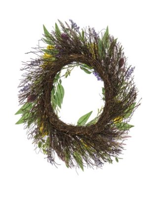 22 Pansy and Lavender Wreath