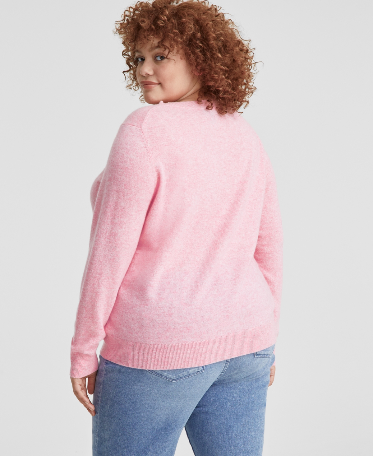 Charter Club Plus Size Cashmere Love-Embroidered Sweater, Created for Macy's