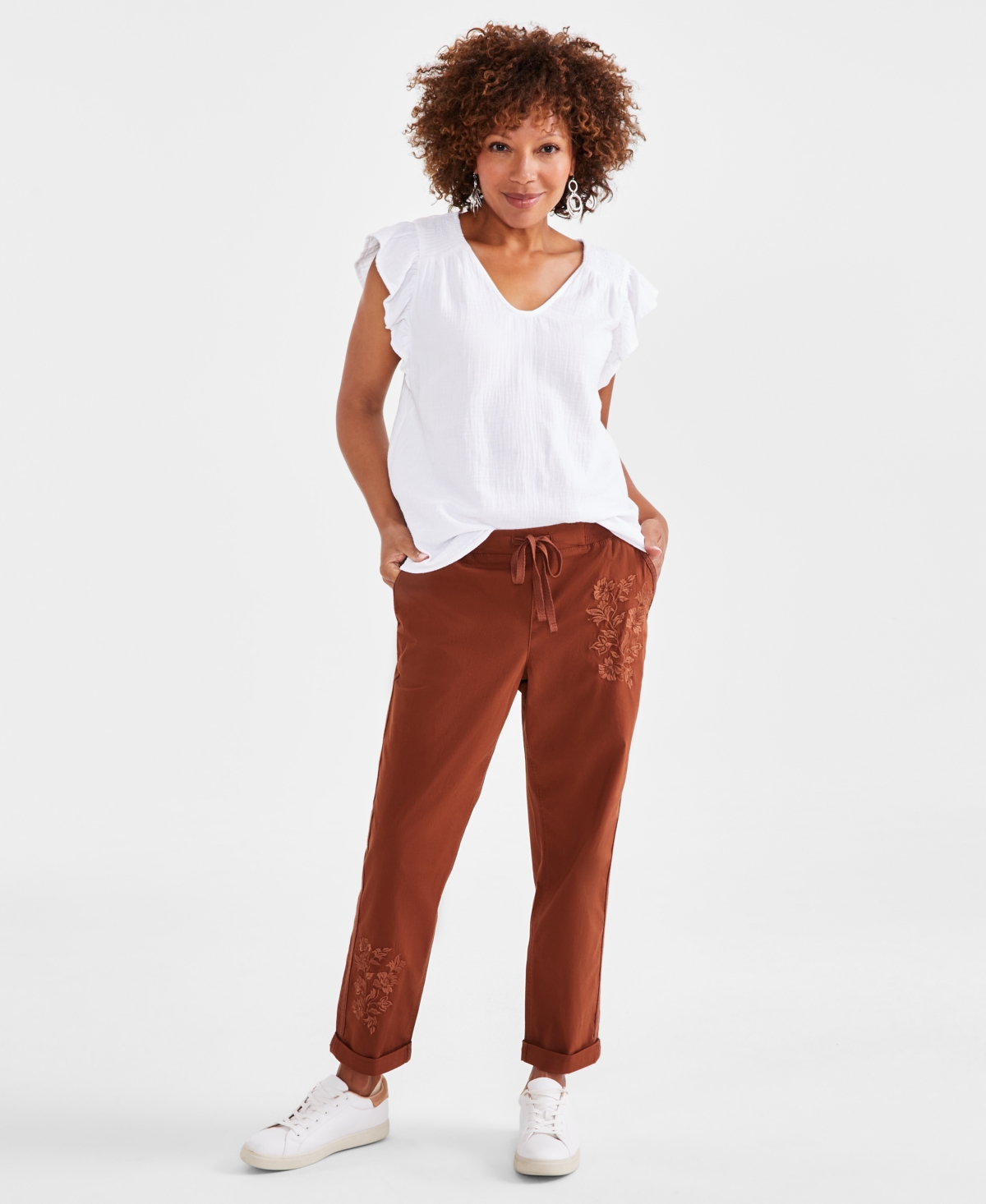 Macy's petite sweatpants hot sale