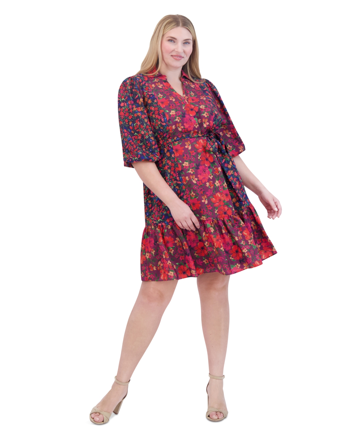 Jessica Howard Plus Size Floral-Print Fit & Flare Dress