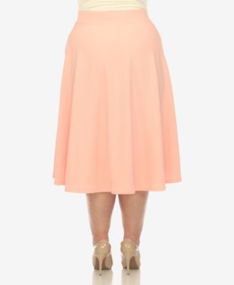Plus Size Flared Midi Skirt
