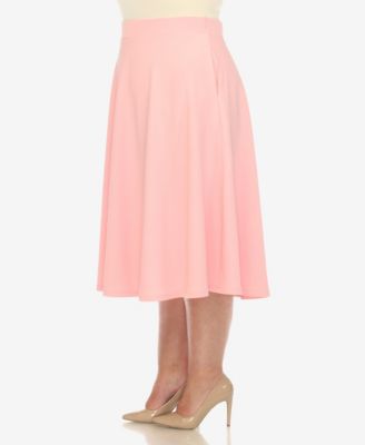 Plus Size Flared Midi Skirt