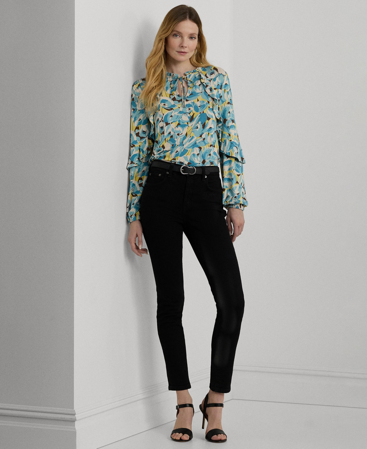 Lauren Ralph Lauren Women's Ruffled Tie-Neck Blouse