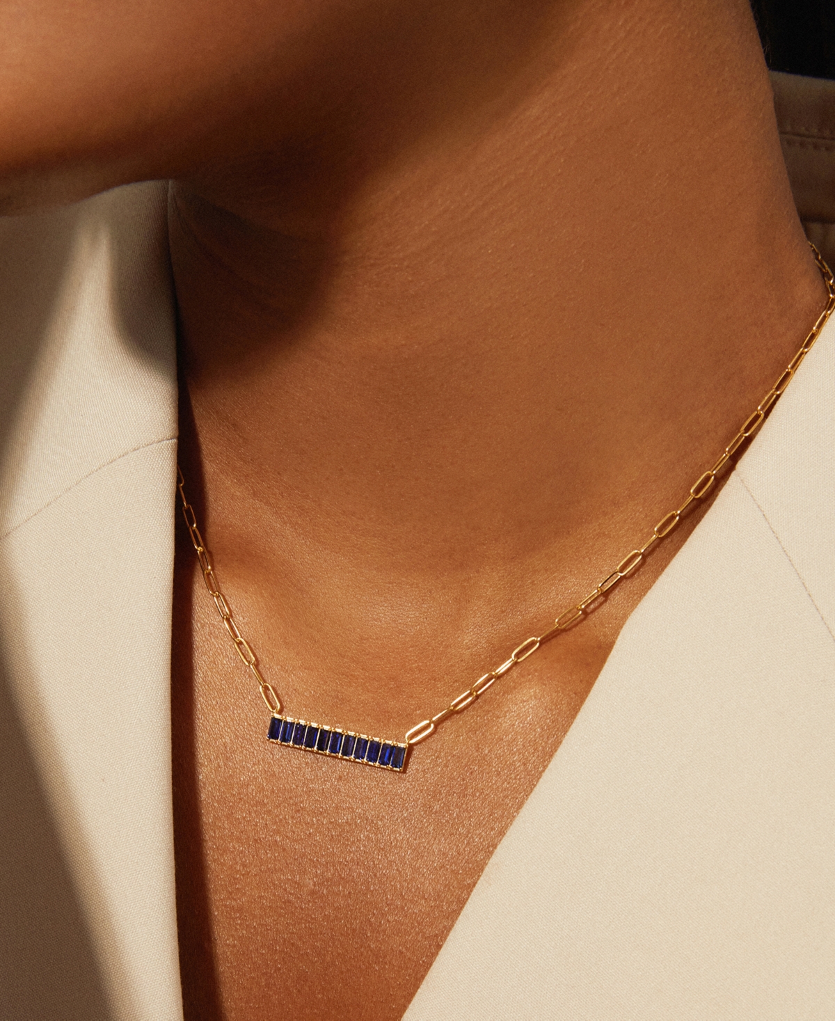 Audrey By Aurate Nano Emerald Color Baguette Bar Pendant Necklace (1 Ct. T.w.) In Gold Vermeil, 17" (also In Nano Whi In White