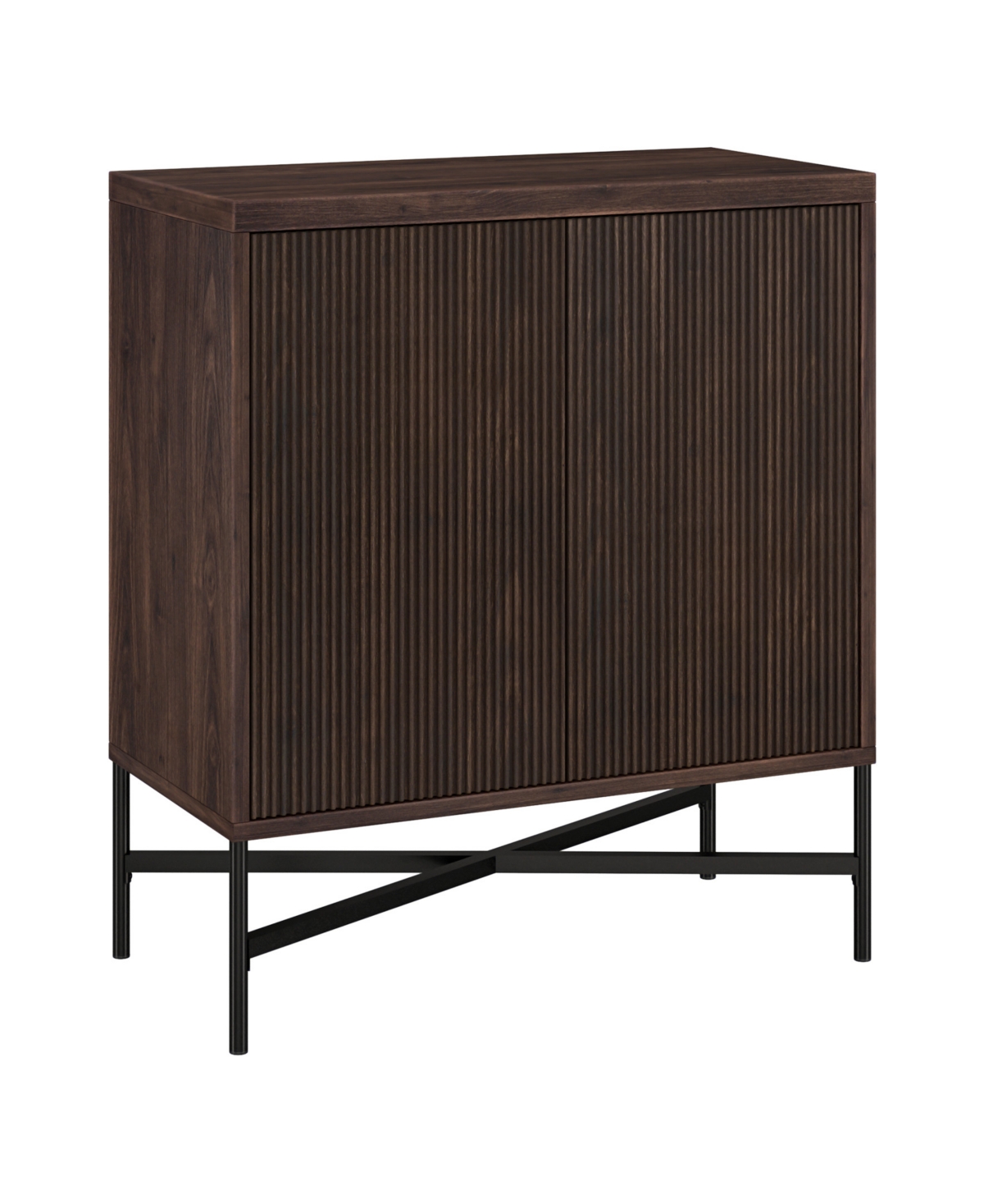 Hudson & Canal Brighton 28" Wide Rectangular Accent Cabinet In Alder Brown In Alder Brown