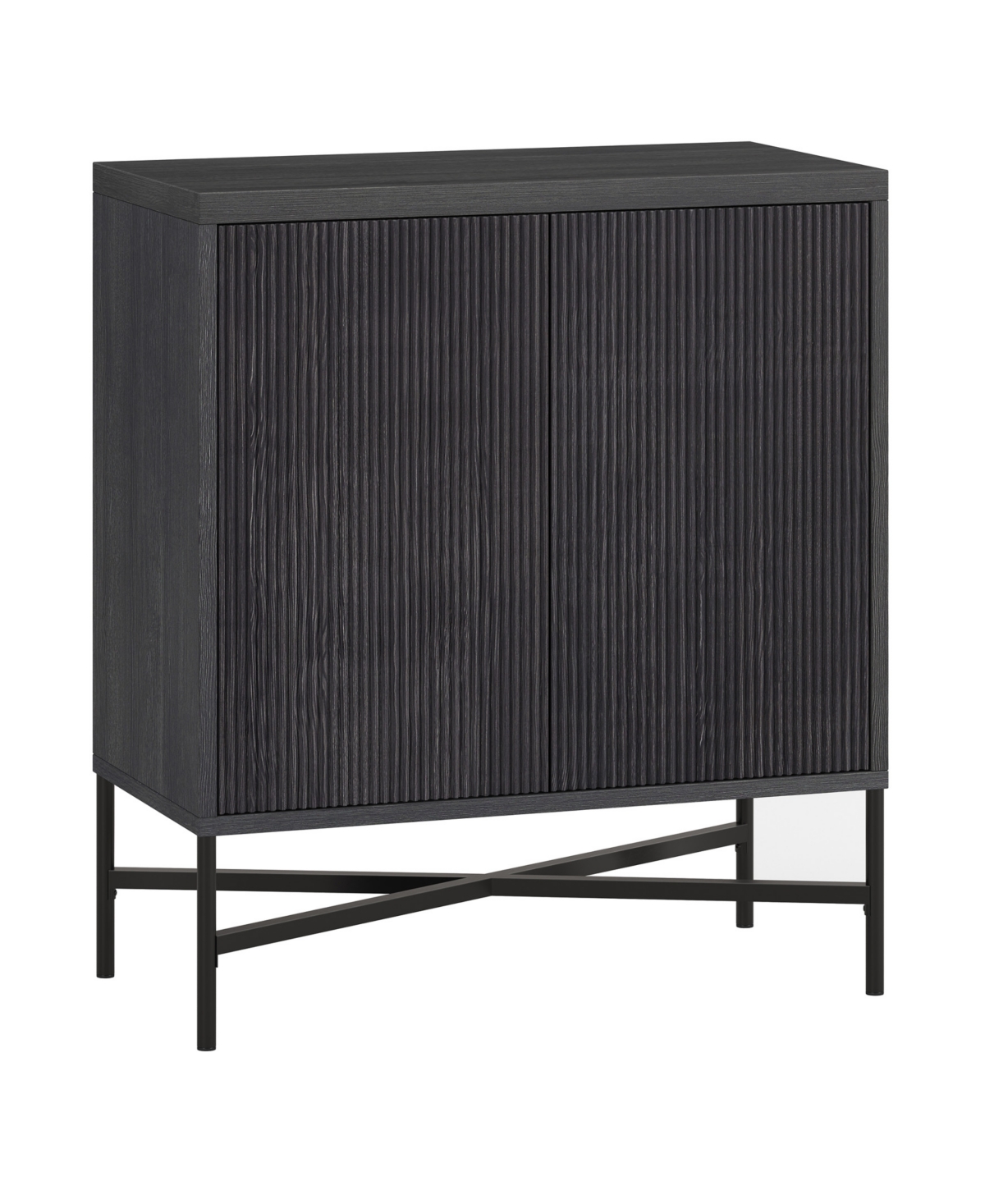 Hudson & Canal Brighton 28" Wide Rectangular Accent Cabinet In Charcoal Gray In Antiqued Gray Oak