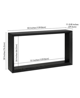 Osmond 55" Wide Rectangular Console Table in Black Grain