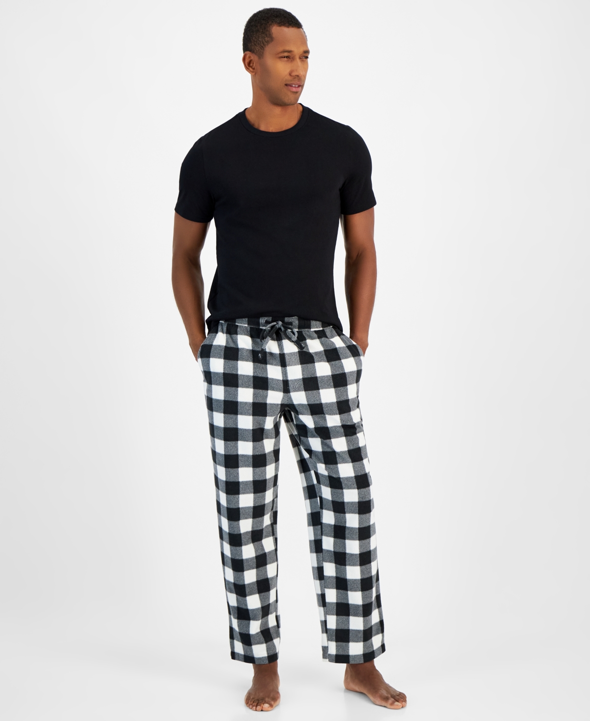 Club Room Men's Fleece Pajama Pants, Created For Macy's In White