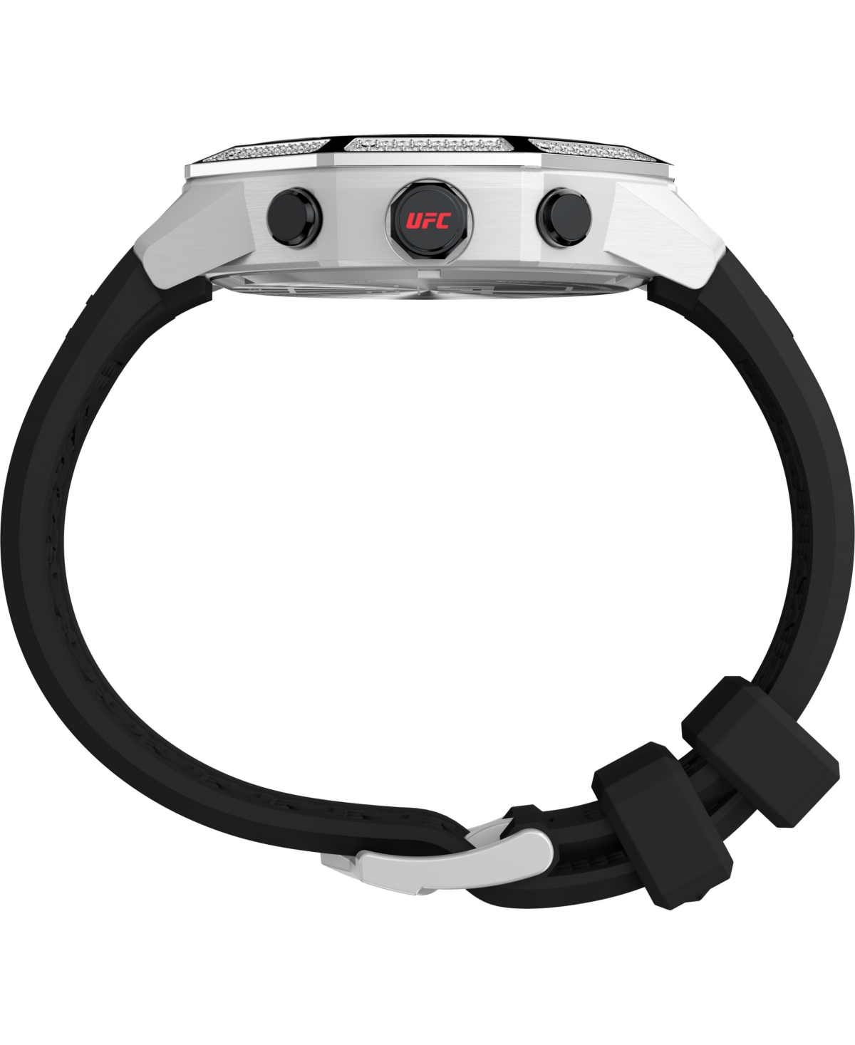 Shop Timex Unisex Ufc King Analog Black Silicone Strap 45mm Octagonal Watch