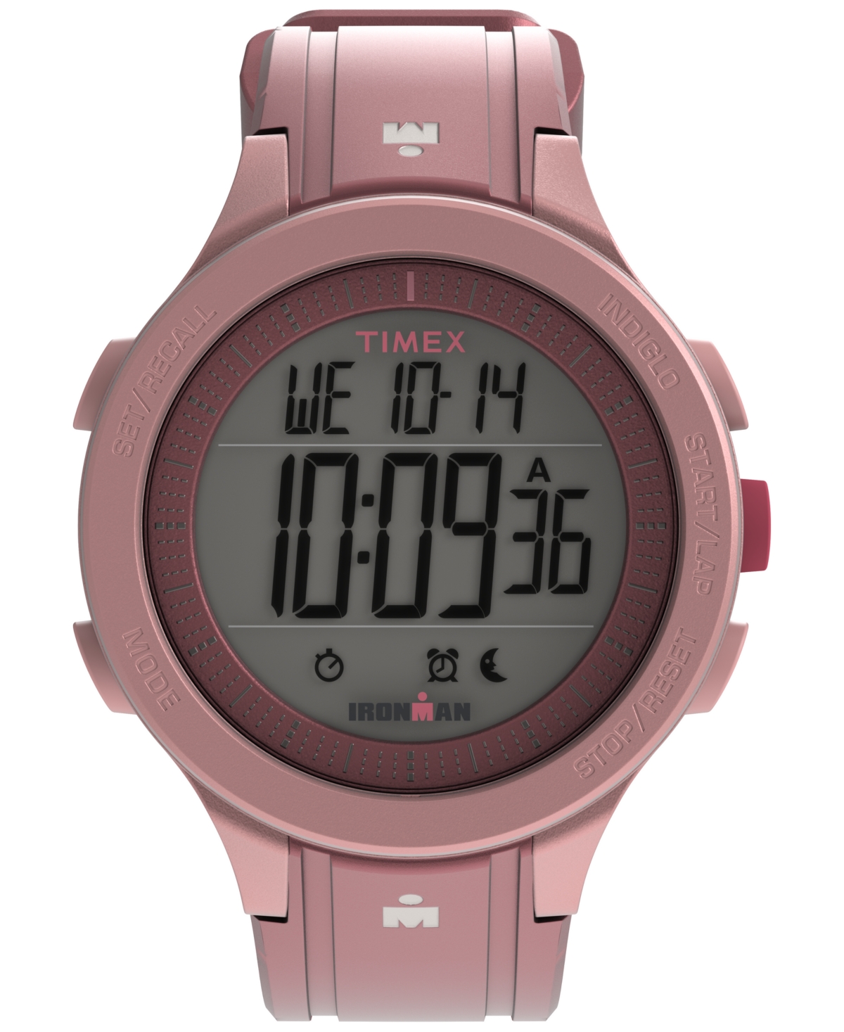 Unisex Ironman T200 Quartz Digital Pink Silicone Strap 42mm Round Watch - Pink
