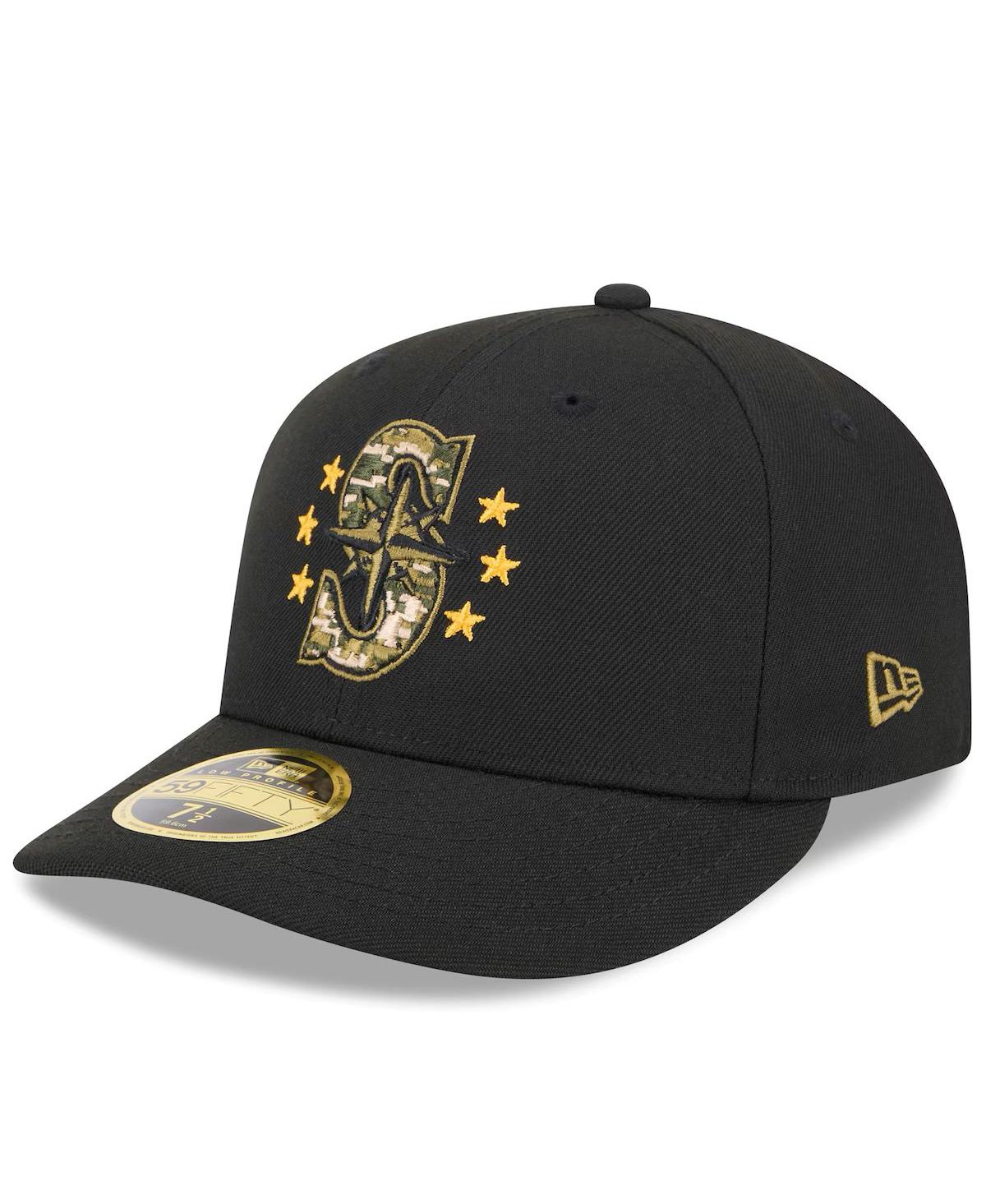 New Era Men'sSeattle Mariners 2024 Armed Forces Day Low Profile 59FIFTY Fitted Hat - Black