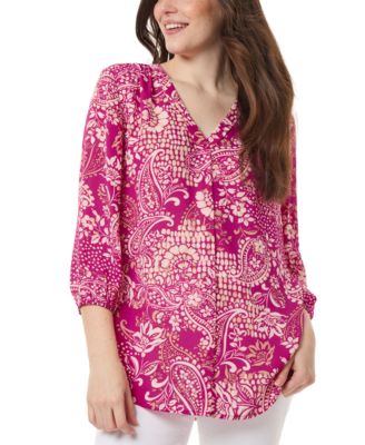 Jones New York - Women's Paisley 3/4-Sleeve Blouse