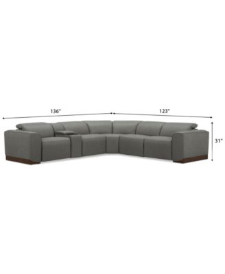 Lovro 6-Pc. Leather Sectional with 2 Power Motion Chairs & 1 Console