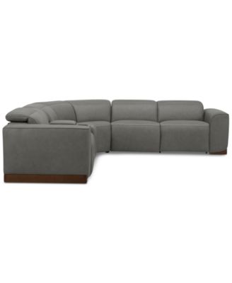 Lovro 6-Pc. Leather Sectional with 3 Power Motion Chairs & 1 Console, Created for Macy's