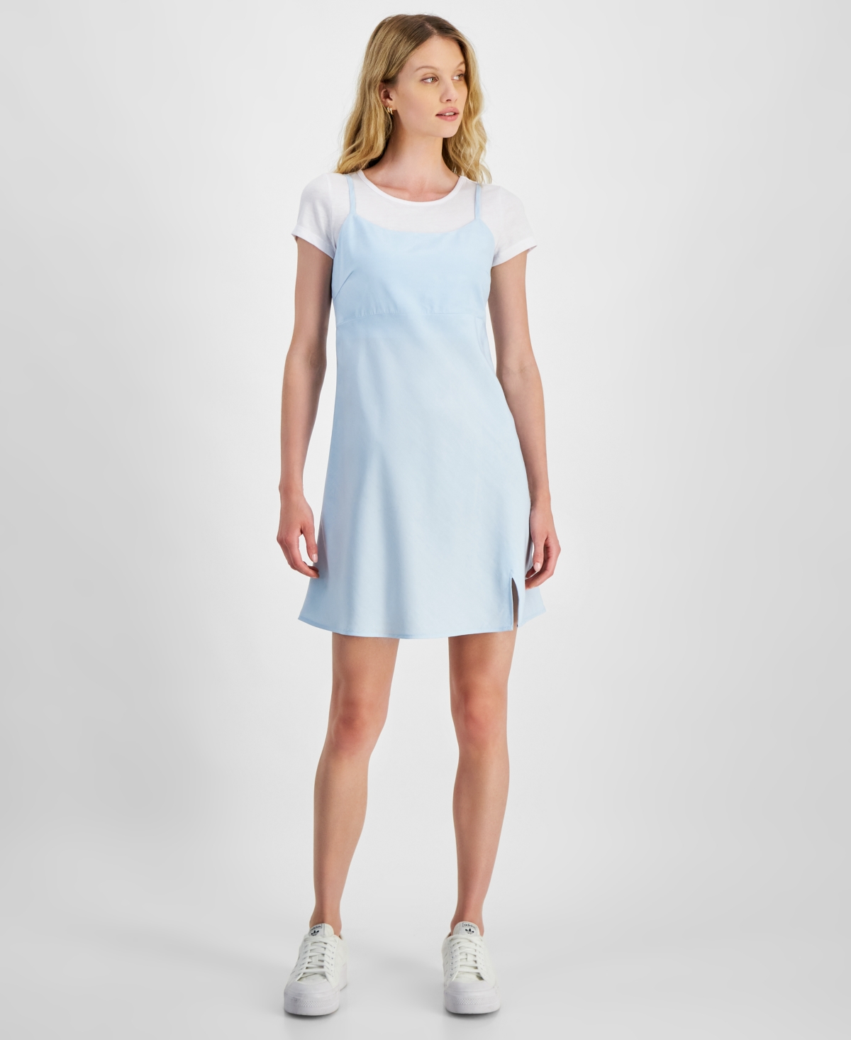 Madden Girl Juniors' 2 in 1 T-Shirt Slip Dress