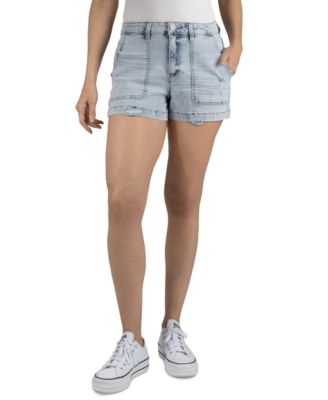 Indigo Rein - Juniors' High-Rise Utility-Pocket Shorts