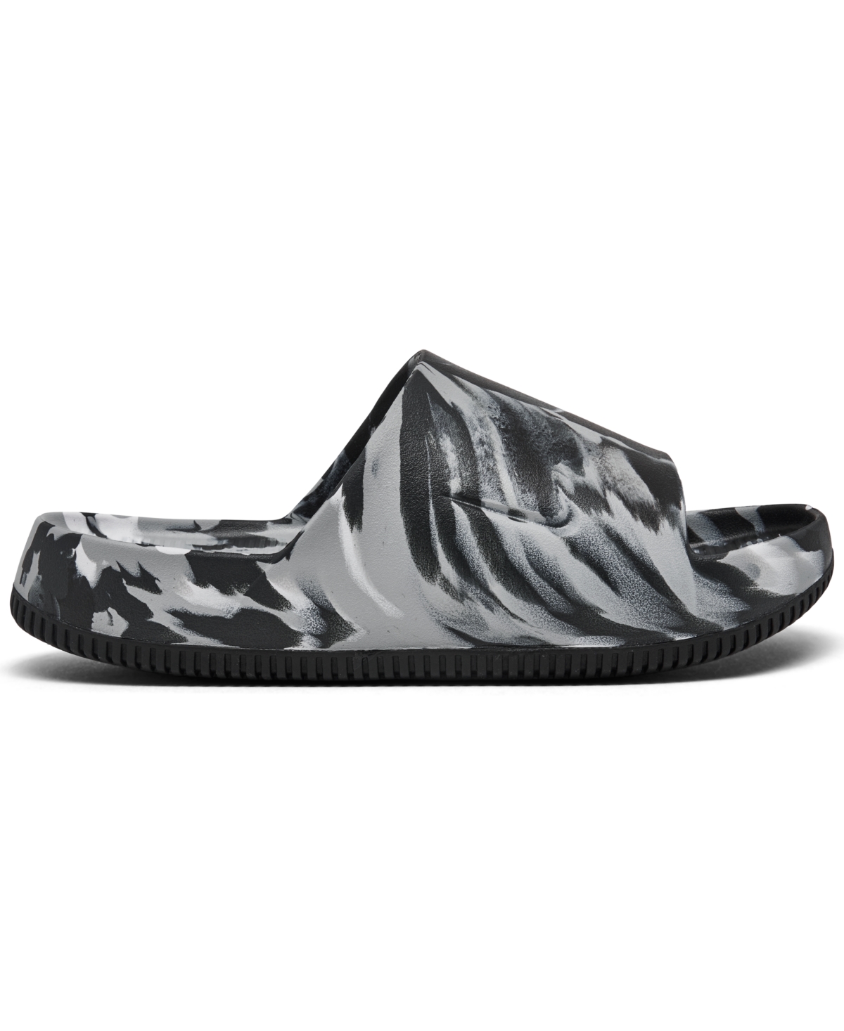 Shop Nike Men's Calm Marbled Slide Sandals From Finish Line In Black Marble