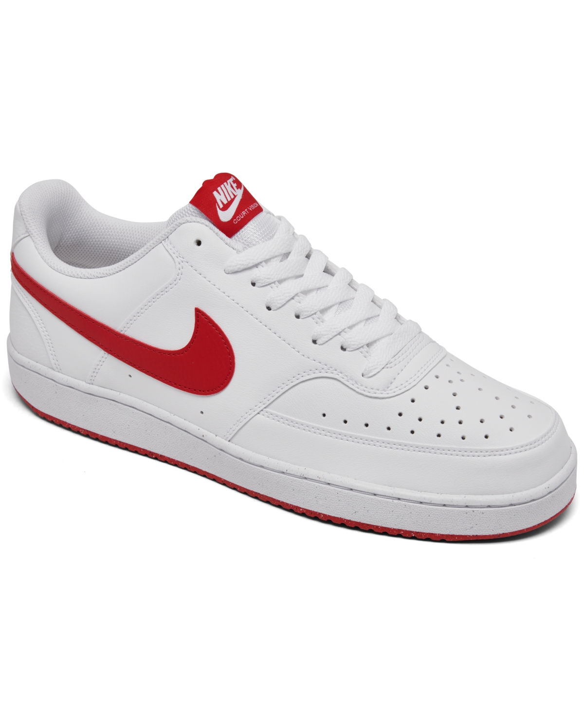 Shop Nike Men's Court Vision Low Next Nature Casual Sneakers From Finish Line In White,red