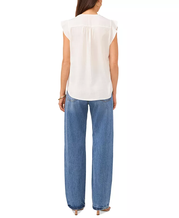 Women's V-Neck Short-Ruffle-Sleeve Top - thumbnail 4