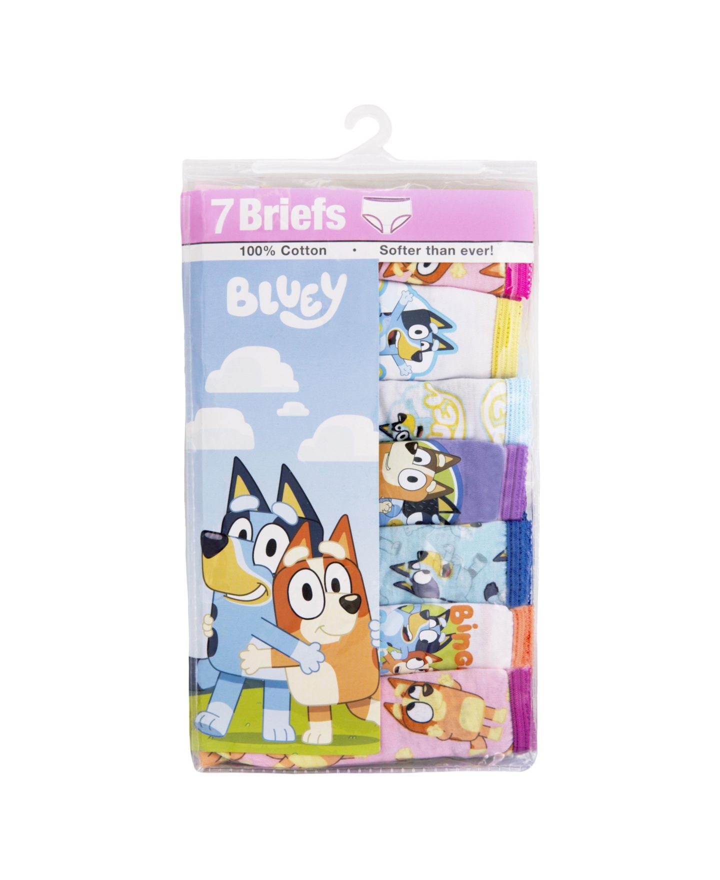 Трусы-брифы Bluey, 7 шт. — Handcraft, цвет: Розовый / Синий — фото 2