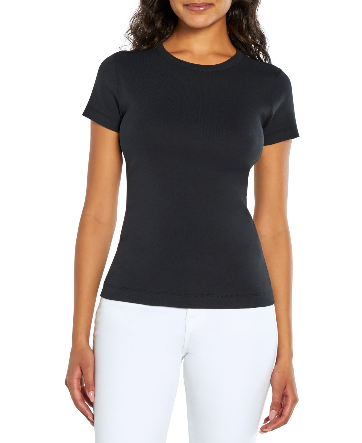 THREE DOTS WOMEN'S SHORT SLEEVE CREWNECK T-SHIRT 