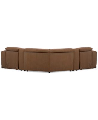 Lovro 5-Pc. Leather Sofa with 2 Power Motion Chairs & 2 Consoles, Created for Macy's