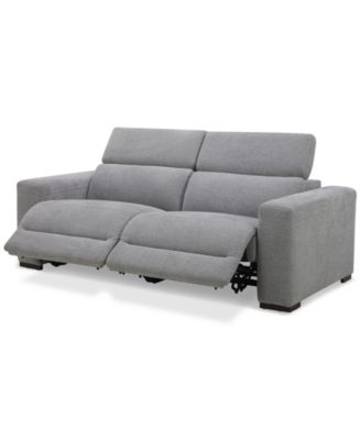 Nevio 2-Pc. Fabric Power Headrest Sectional with 2 Power Motion Chairs