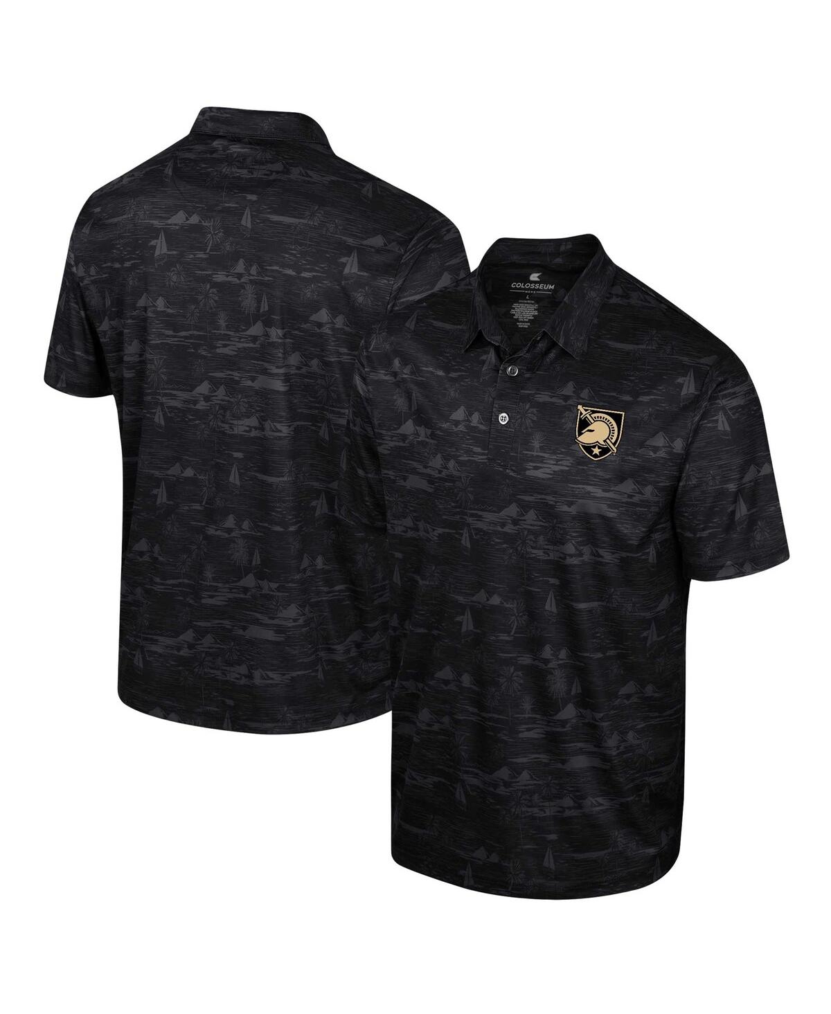 Men's Navy Ole Miss Rebels Daly Print Polo - Black