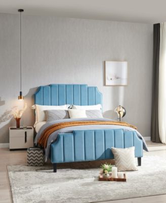 Diana 56" Fabric Upholstered Channel Tufted with Adjustable Headboard Heights Full Bed, Created for Macy's