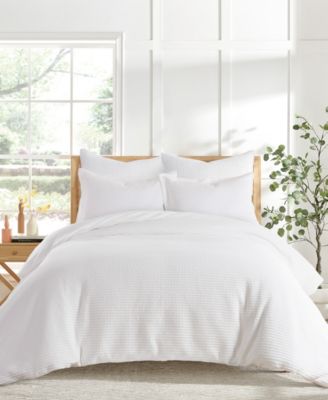 Cloud Waffle Textured 3-Pc. Duvet Cover Set, Full/Queen