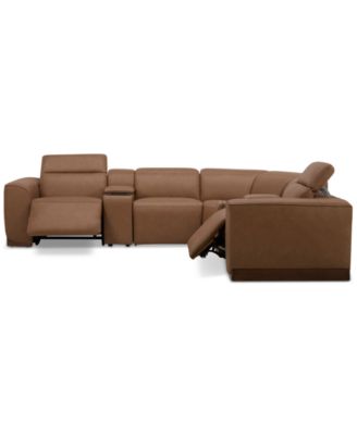 Lovro 6-Pc. Leather Sectional with 2 Power Motion Chairs & 2 Consoles, Created for Macy's