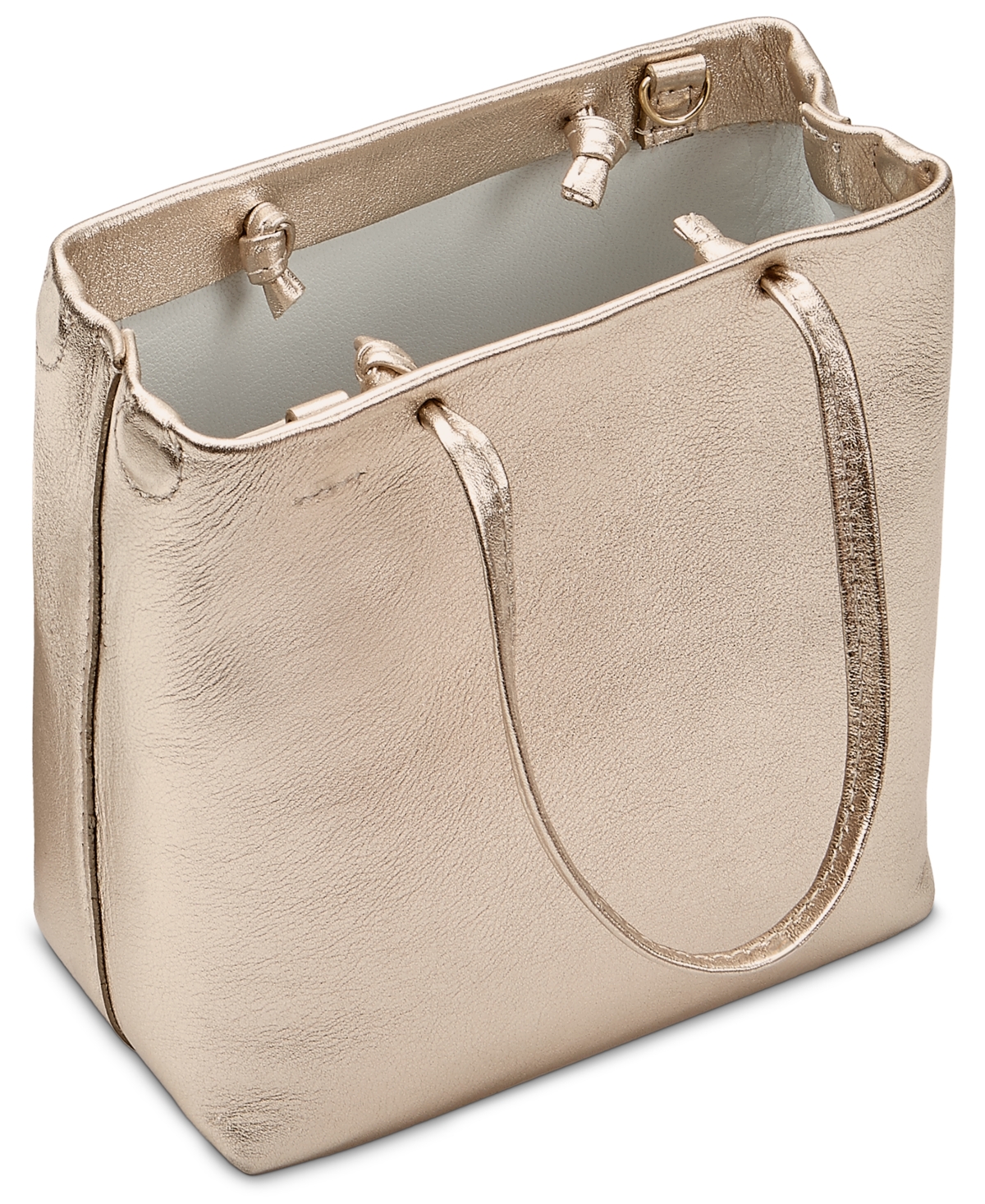 Shop Gigi New York Sydney Mini Leather Shopper Bag In White Gold