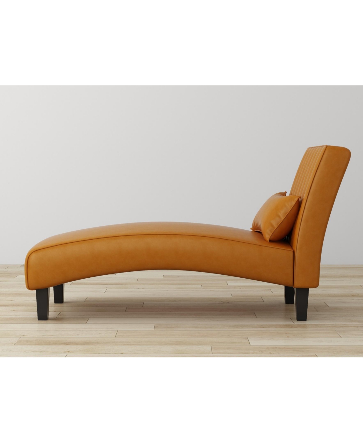 Gold Sparrow Newport 23.5" Pu Leather Channel Tufted Chaise Lounge, Created For Macy's In Butterscotch